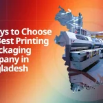 9 ways to choose the best printing & packaging company in Bangladesh – modern factory with large-format printers inside country map outline by Texograph